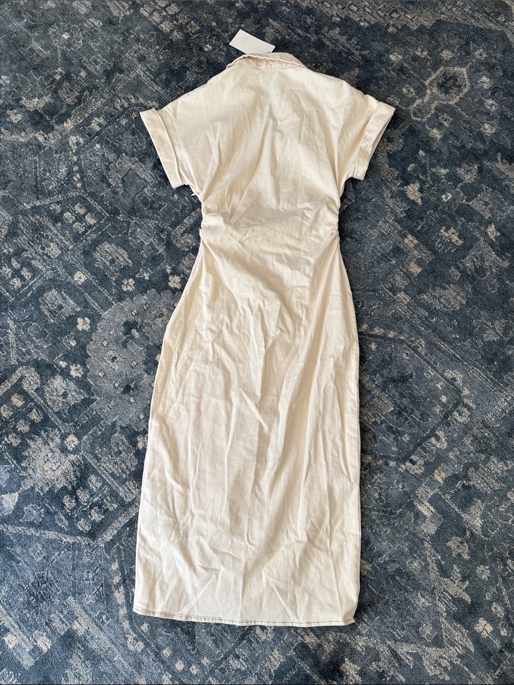 Zara Denim Midi Dress Cream Ivory Size Large NWT - Picture 11 of 11